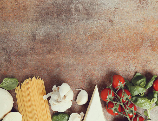 Vegetables and pasta on the table - Photo, Image