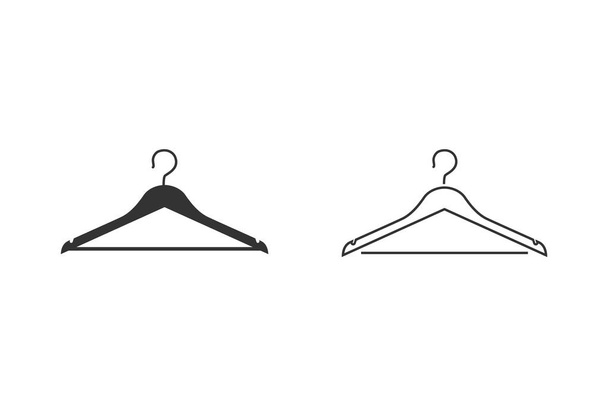 Ρούχα Hanger Γραμμή Icon Ορισμός πρότυπο λογότυπο απομονώνονται σε λευκό φόντο. Εικονογράφηση διανύσματος - Διάνυσμα, εικόνα