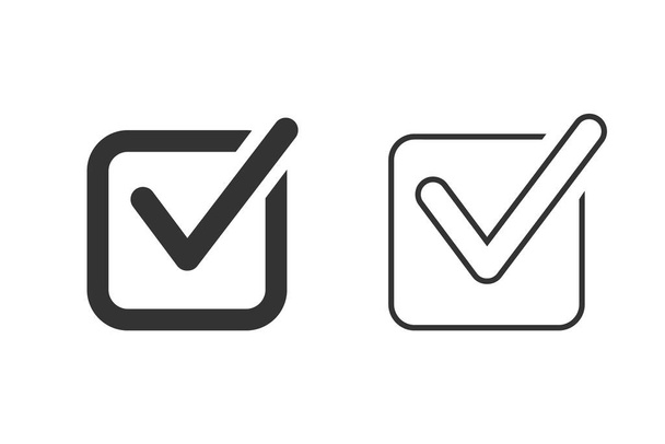 Check line icon set on white. vector - Vector, Image