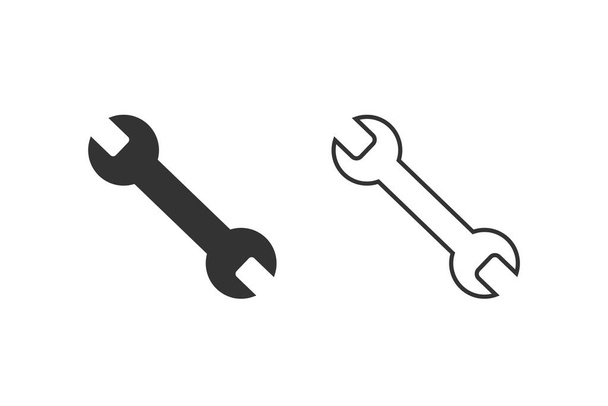 Reparar conjunto de iconos de línea. Icono de llave inglesa. Configuración aislada. Vector - Vector, Imagen