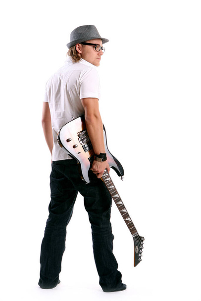 young attractive man with guitar - Foto, imagen