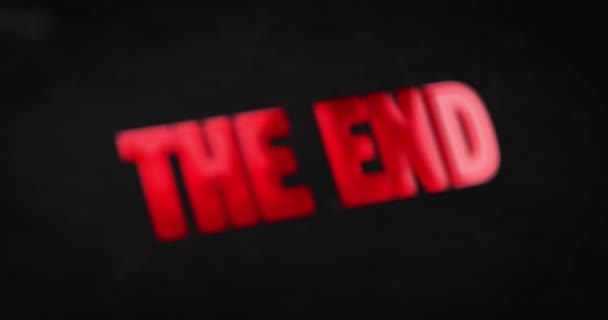 Das Ende. Glänzend rote Wortanimation - Filmmaterial, Video