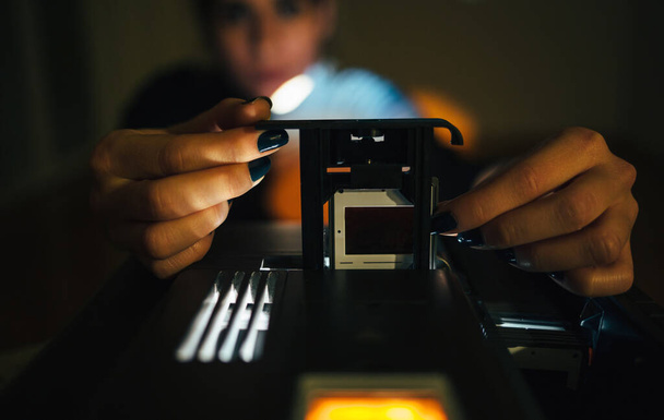 close up of projector with pictures - 写真・画像