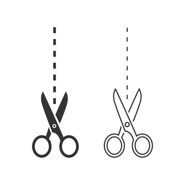 Scissors line icon set template. Vector illustration - Vector, Image