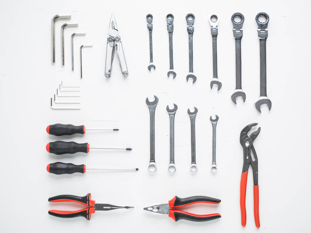 Set of construction tools isolated on white  - Фото, изображение