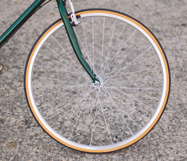 Close up of bicycle wheel - Photo, Image