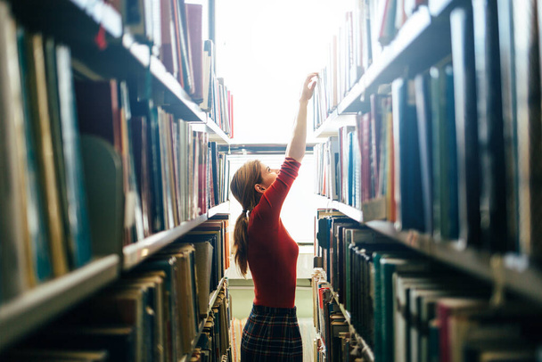 Young beautiful woman in the library - Foto, immagini