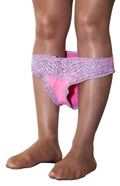 deflated pink panties female legs - Photo, Image