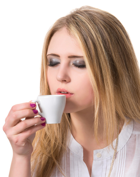 Beautiful girl enjoying coffee - Photo, Image