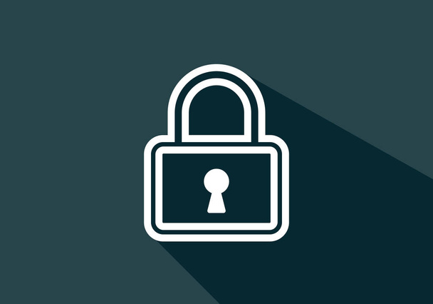 Vergrendel icoon. Beveiligingslogo voor mobiel en web. Lock logo symbool vector illustratie - Vector, afbeelding