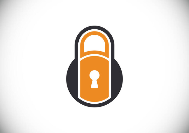 Kilit simgesi. Mobil ve web için güvenlik logosu. Logo işaret sembolü illüstrasyonunu kilitle - Vektör, Görsel