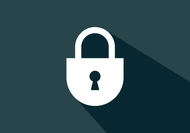 Vergrendel icoon. Beveiligingslogo voor mobiel en web. Lock logo symbool vector illustratie - Vector, afbeelding