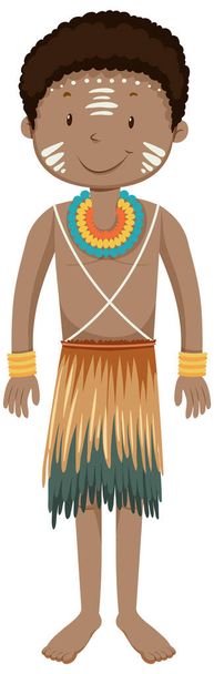 Etnische mensen van Afrikaanse stammen in traditionele kleding cartoon karakter illustratie - Vector, afbeelding