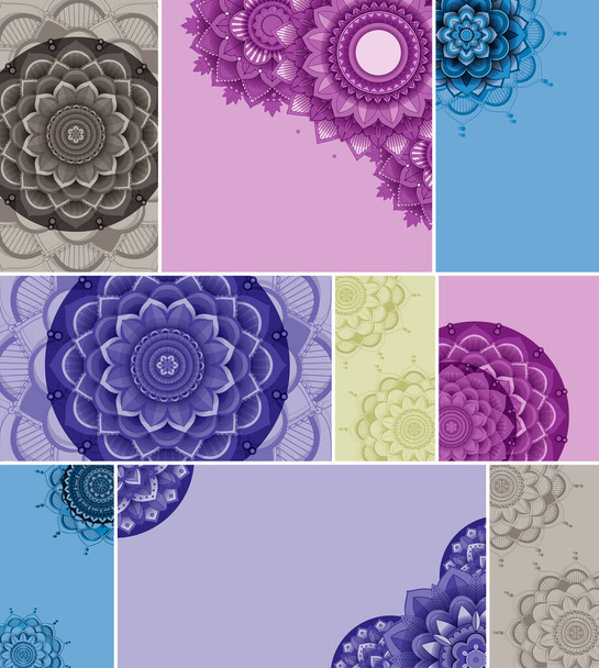 Beautiful colour mandala background illustration - Vector, imagen