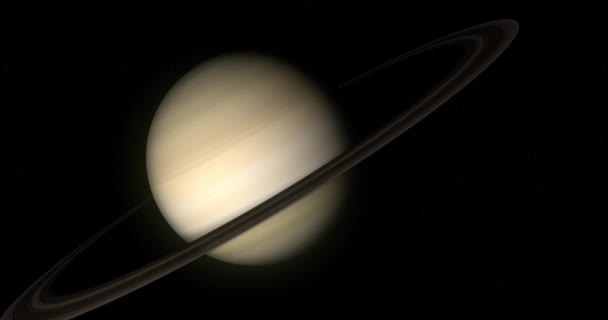 惑星の3Dレンダリング土星の軸上を回転. - 映像、動画