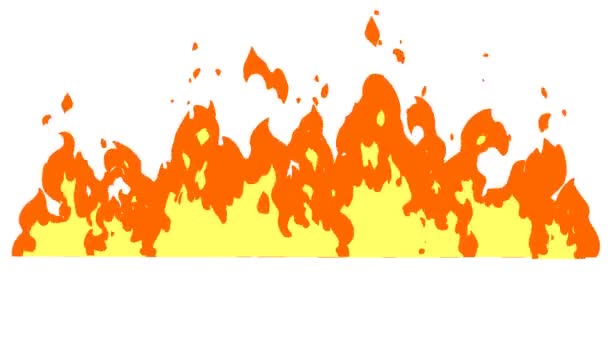 bright cartoon animated fire, template background - Footage, Video