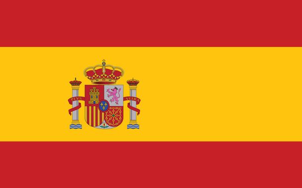 Spain flag vector graphic. Rectangle Spanish flag illustration. Spain country flag is a symbol of freedom, patriotism and independence. - Vector, Image