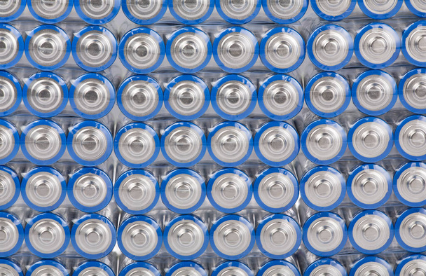 háttér nagy csoport kék akkumulátorok - Fotó, kép