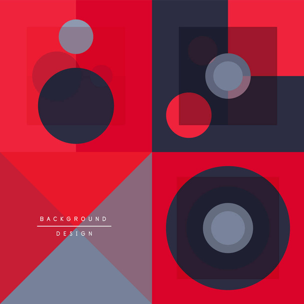 Patrón geométrico de Neo Memphis con círculos, cuadrados y líneas. Fondo abstracto de arte pop para portadas, pancartas, volantes y carteles y otras plantillas - Vector, imagen