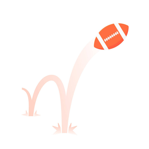 Stuiteren amerikaanse voetbal spel bal platte stijl ontwerp vector illustratie. - Vector, afbeelding