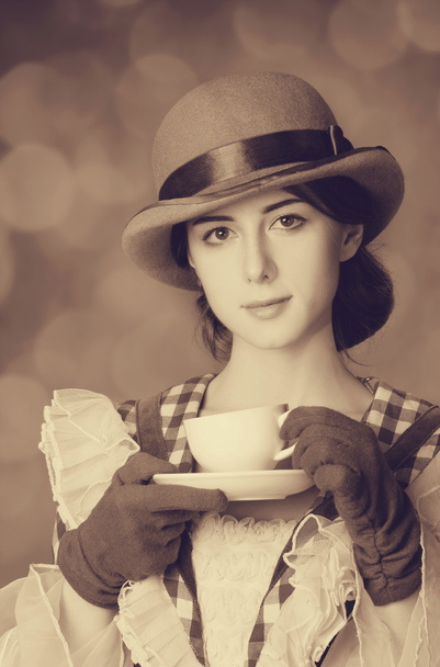 gyönyörű nők csésze tea. - Fotó, kép