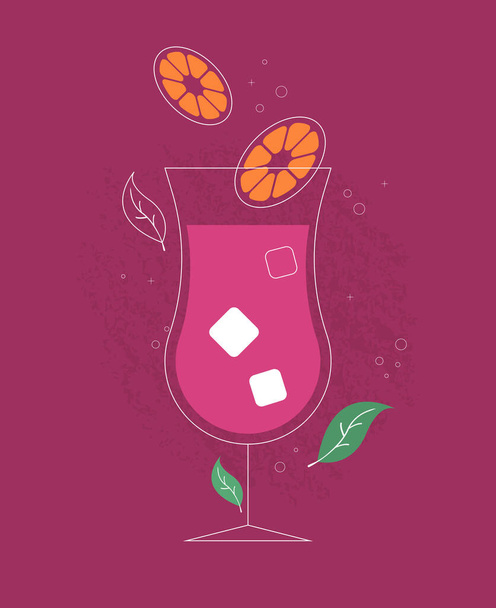 Isolated vector cocktail in flat style - Wektor, obraz