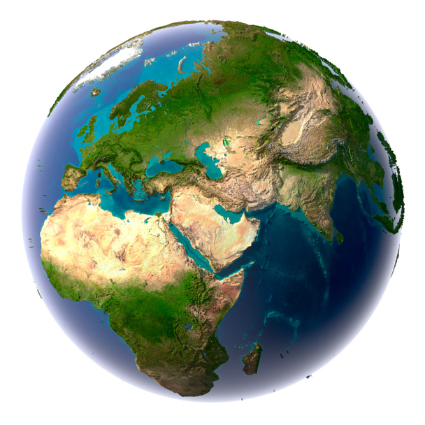 realistischer Planet Erde mit natürlichem Wasser - Foto, Bild
