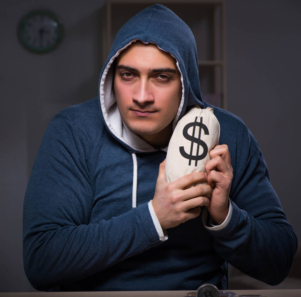 Hacker com saco de dinheiro - Foto, Imagem
