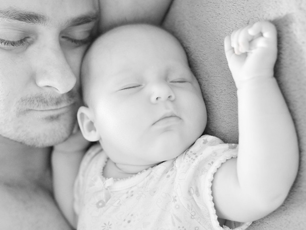 Father sleep with his baby. - Valokuva, kuva