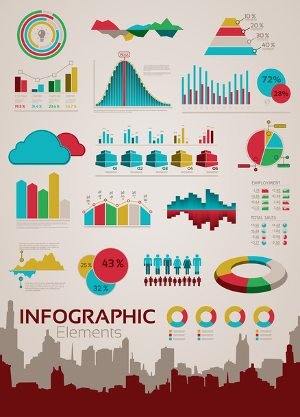 インフォ グラフィック要素と統計 - ベクター画像