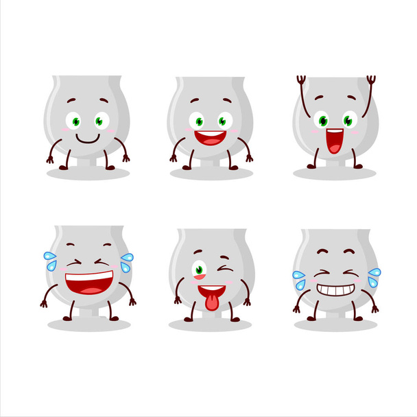 Cartoon character of silver trophy with smile expression - Вектор,изображение