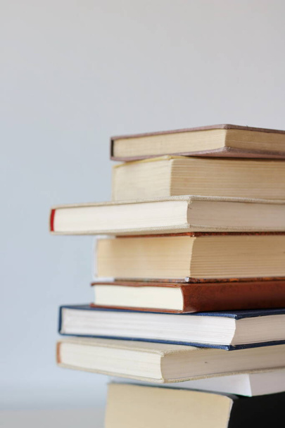 Stack of Books on white background.Photography with books, school, library. - Foto, Bild