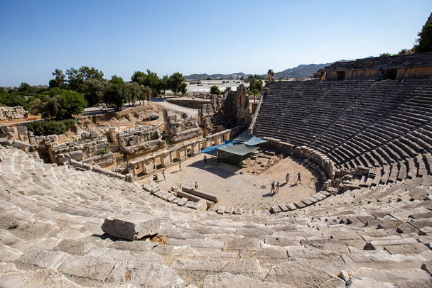 Ruins of Amphitheater at Myra ancient city, Demre, Turkey - Photo, Image