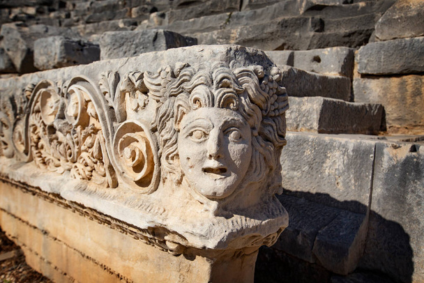 Ο Λίθος αντιμετωπίζει ανάγλυφο στην αρχαία πόλη Μάιρα, Demre, Τουρκία - Φωτογραφία, εικόνα