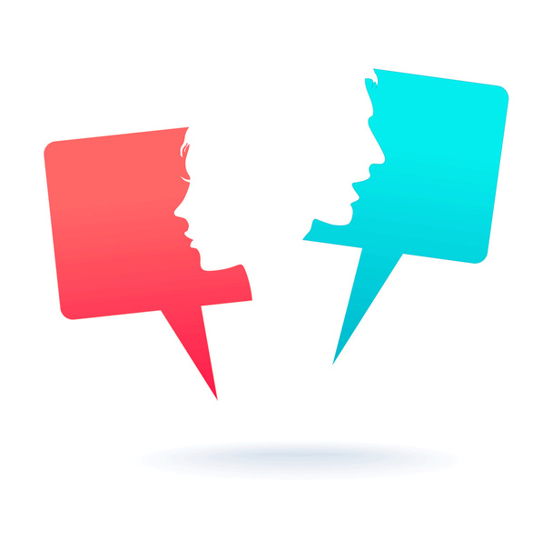 People icons with colorful dialog speech bubbles - Vector, Image