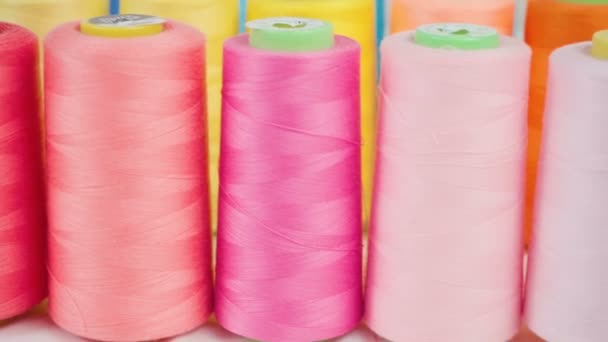 Footage of pink spools of threads in workshop - Footage, Video