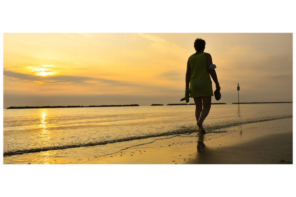 woman walking by the sea - Photo, Image