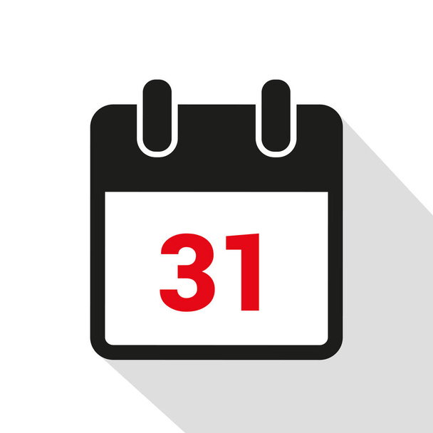 icono de calendario simple 31 sobre fondo blanco - Vector, Imagen