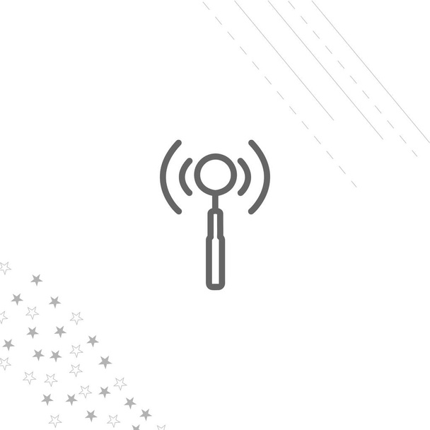 иконка изолированной линии антенны для интернета и мобильного телефона - Вектор,изображение