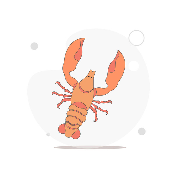 Crayfish isolado vetor plana ilustração em branco - Vetor, Imagem