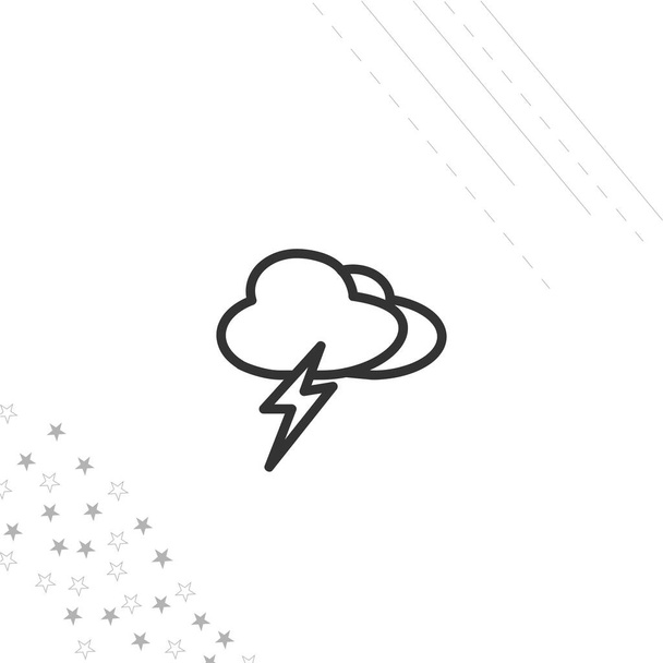 Lightning in de cloud geïsoleerde lijn pictogram voor web en mobiel - Vector, afbeelding