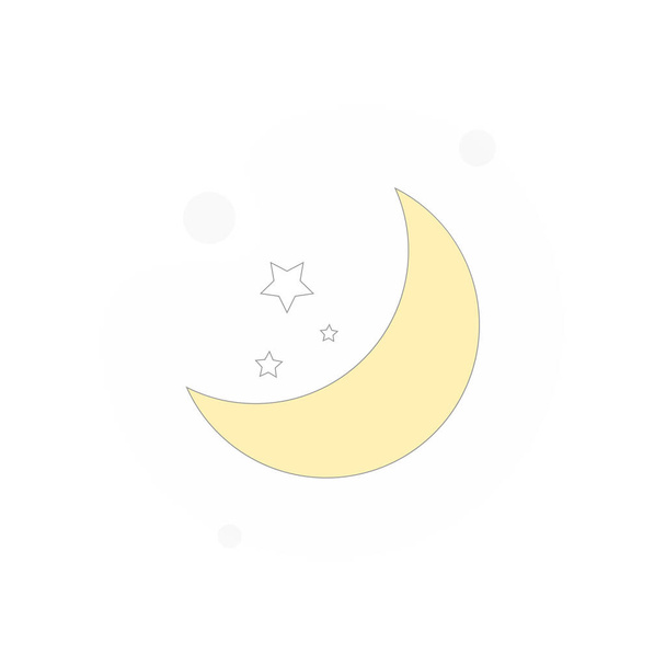 Luna snd stelle vettore piatto illustrazione - Vettoriali, immagini