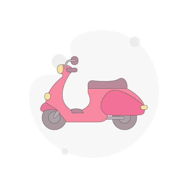 Scooter moto isolato vettore piatto illustrazione su bianco - Vettoriali, immagini