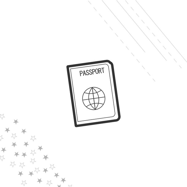 Passport isolated line icon for web and mobile - Vector, Image