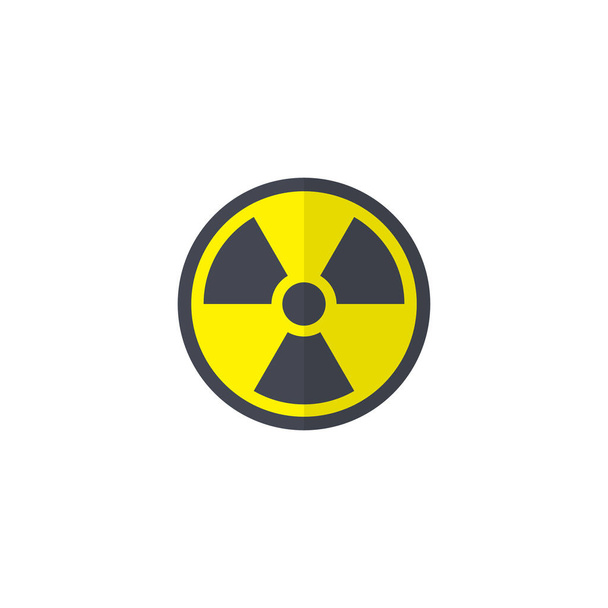 Radioaktiver Flat Icon Vector. Runde Strahlungsgefahr Symbol Illustration - Vektor, Bild
