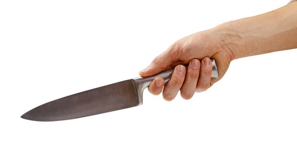 nůž v ruce izolovaných na bílém pozadí - Fotografie, Obrázek