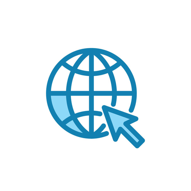 Illustration Vektorgrafik des Globus-Symbols. Fit für Welt, Reisen, Vernetzung, Navigation, Logistik usw.. - Vektor, Bild