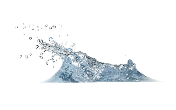 Sininen vesi, vesipisara roiske eristetty valkoisella pohjalla - Valokuva, kuva