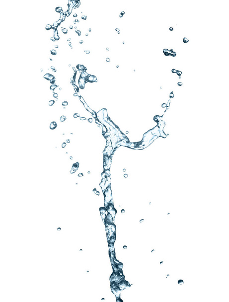 Stříkající voda šíří ve všech směrech izolované bílé pozadí - Fotografie, Obrázek