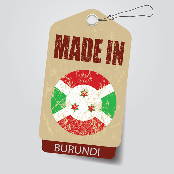 Made in Burundi . Tag . - Vector, Image